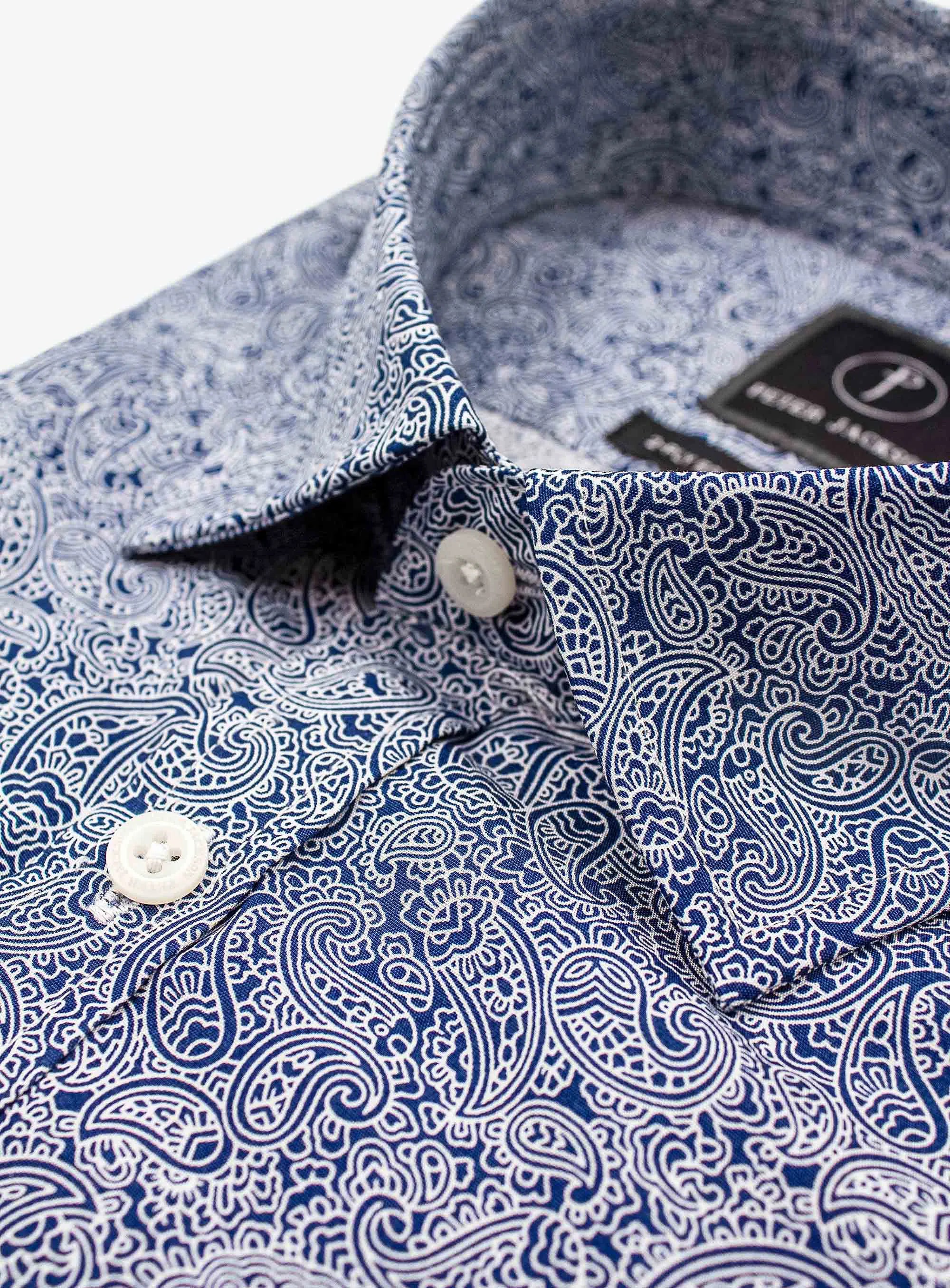 Bolzano Navy Paisley Shirt