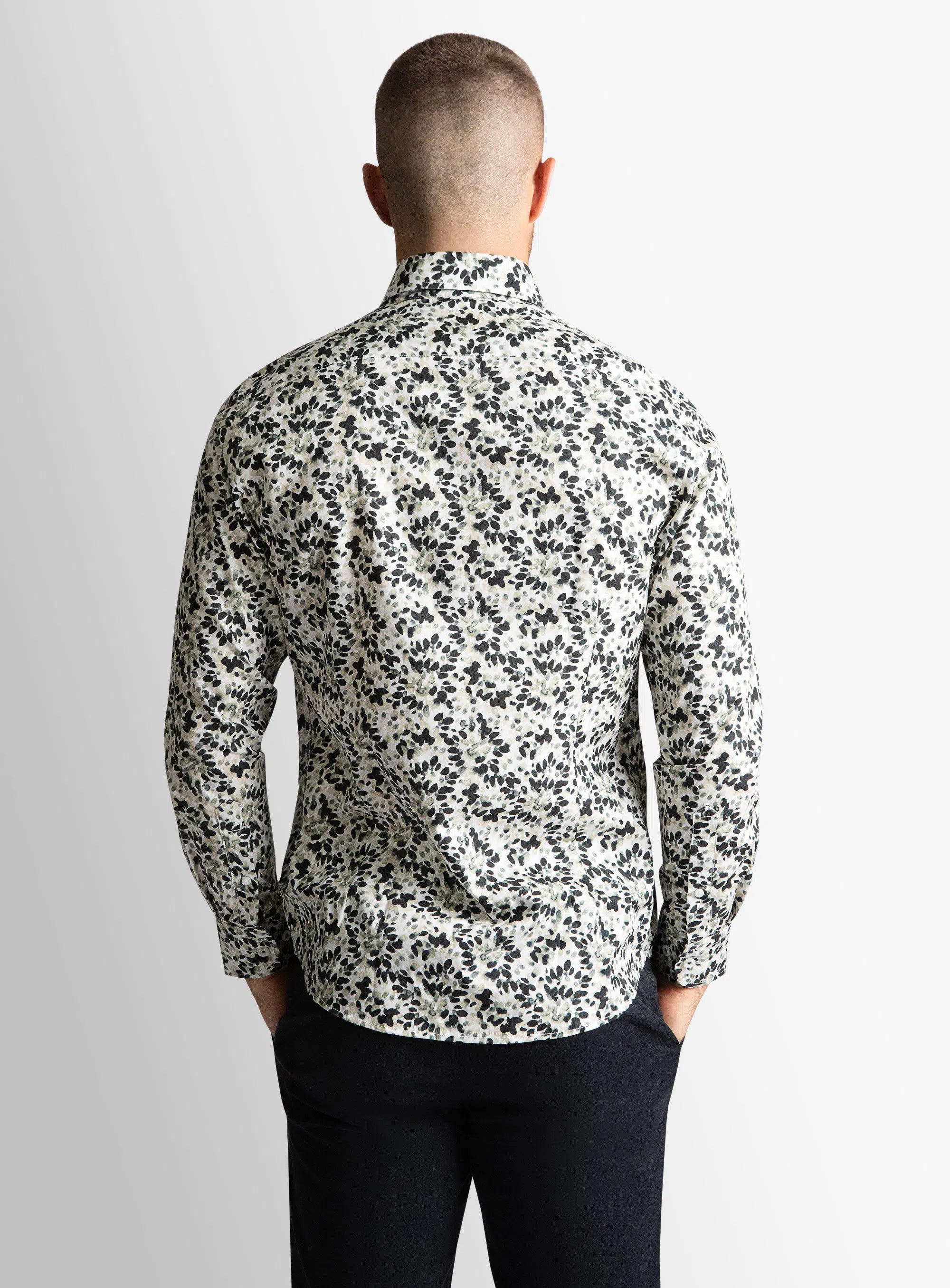 Bolzano Olive Tonal Water Colour Dabs Shirt