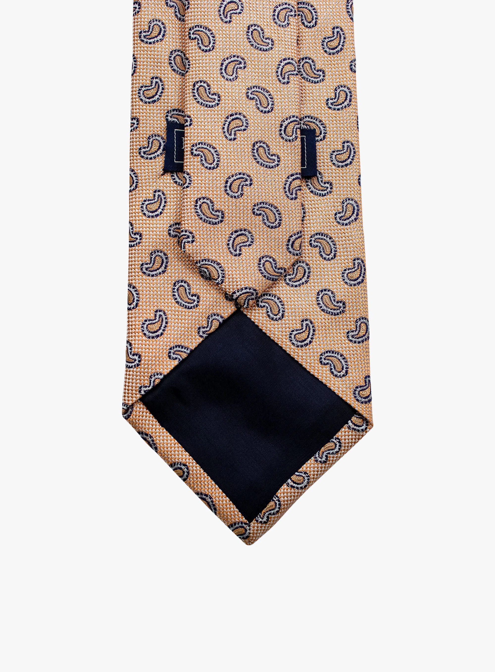 Bottinelli Italian Silk Tie: Peach Paisley Perfection