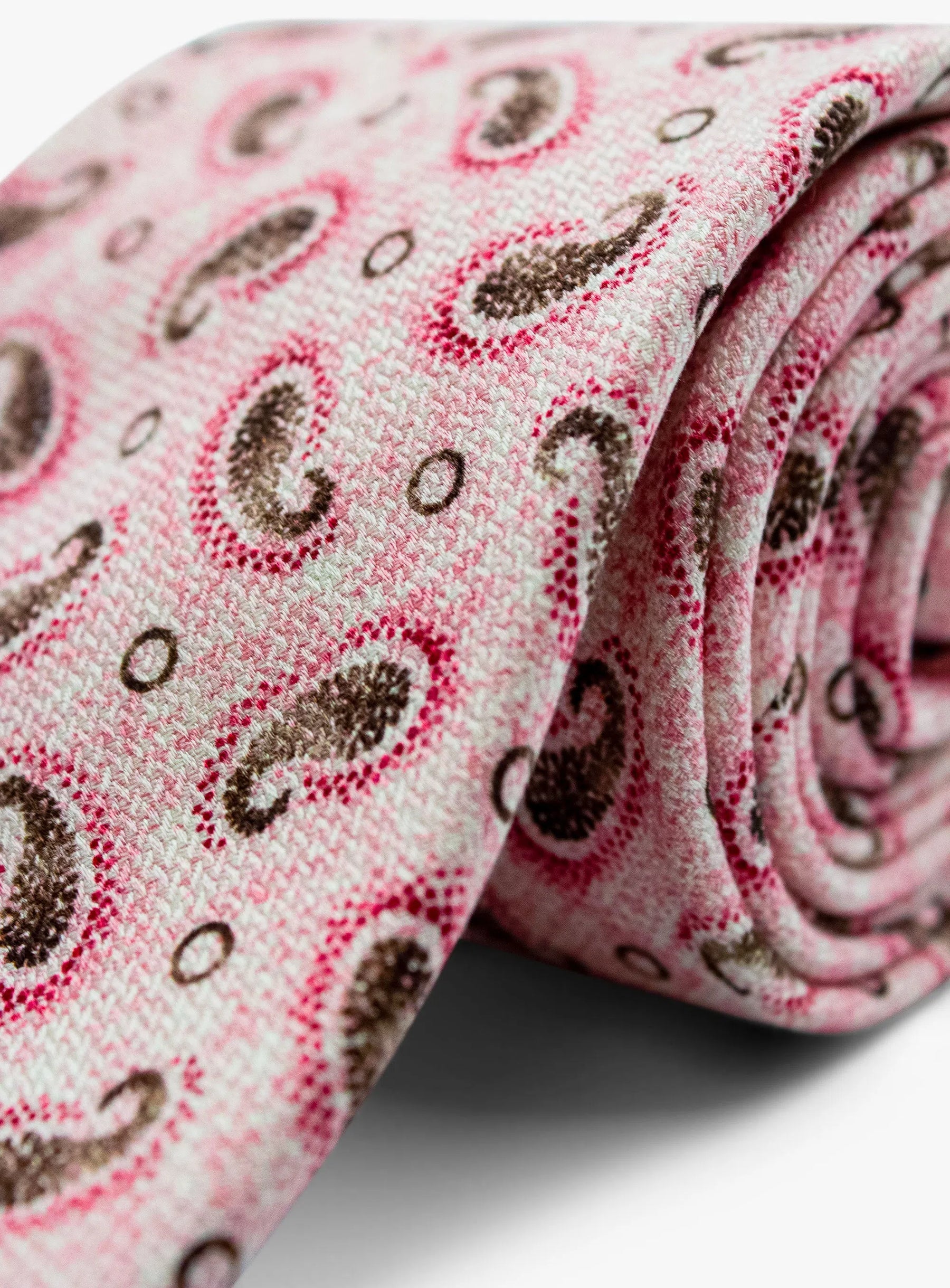 Bottinelli Italian Silk Tie: Pink Paisley Elegance