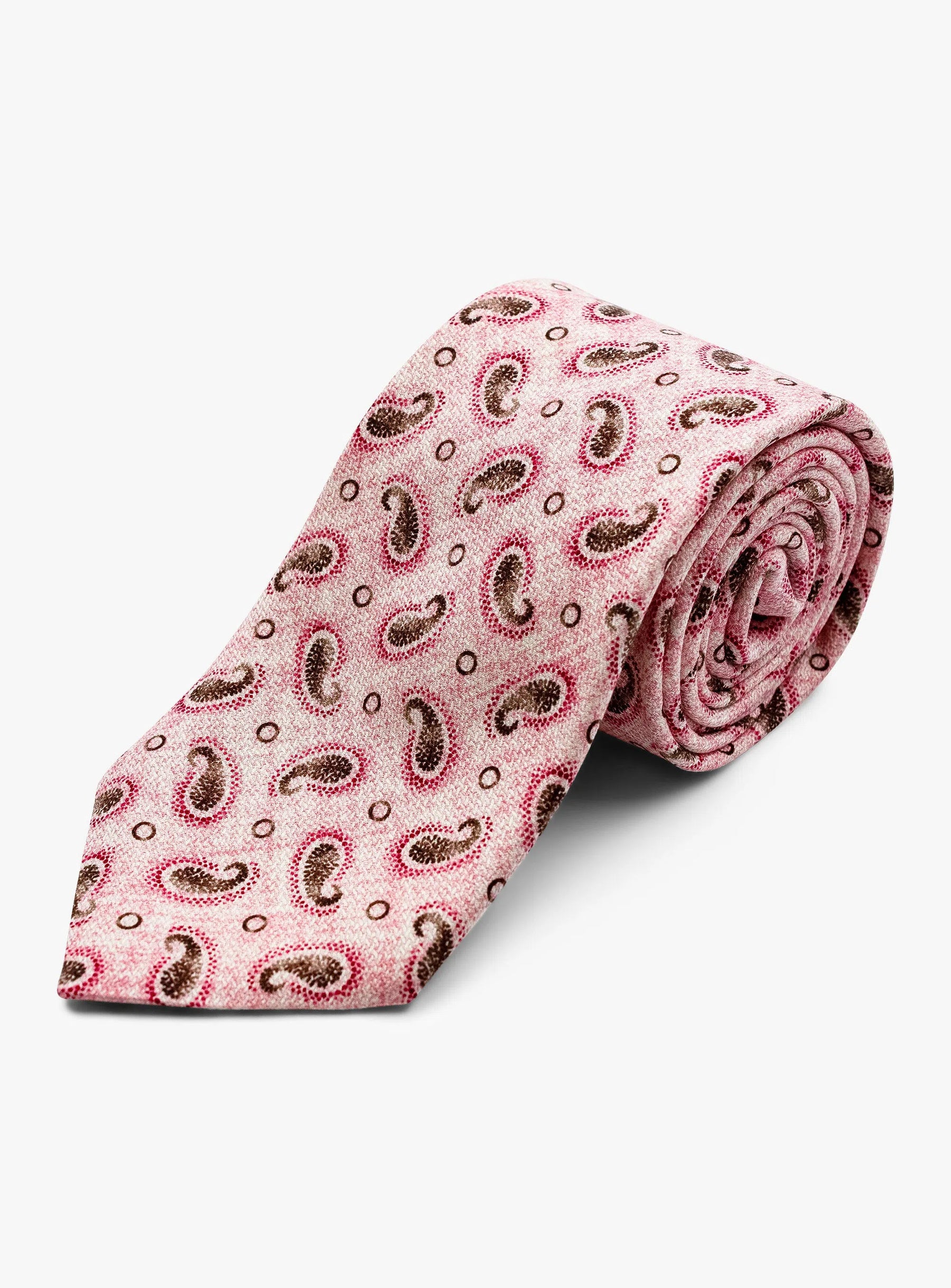 Bottinelli Italian Silk Tie: Pink Paisley Elegance