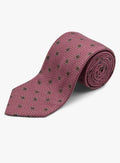 Bottinelli Italian Tie: Plum Geometric Shield Motif