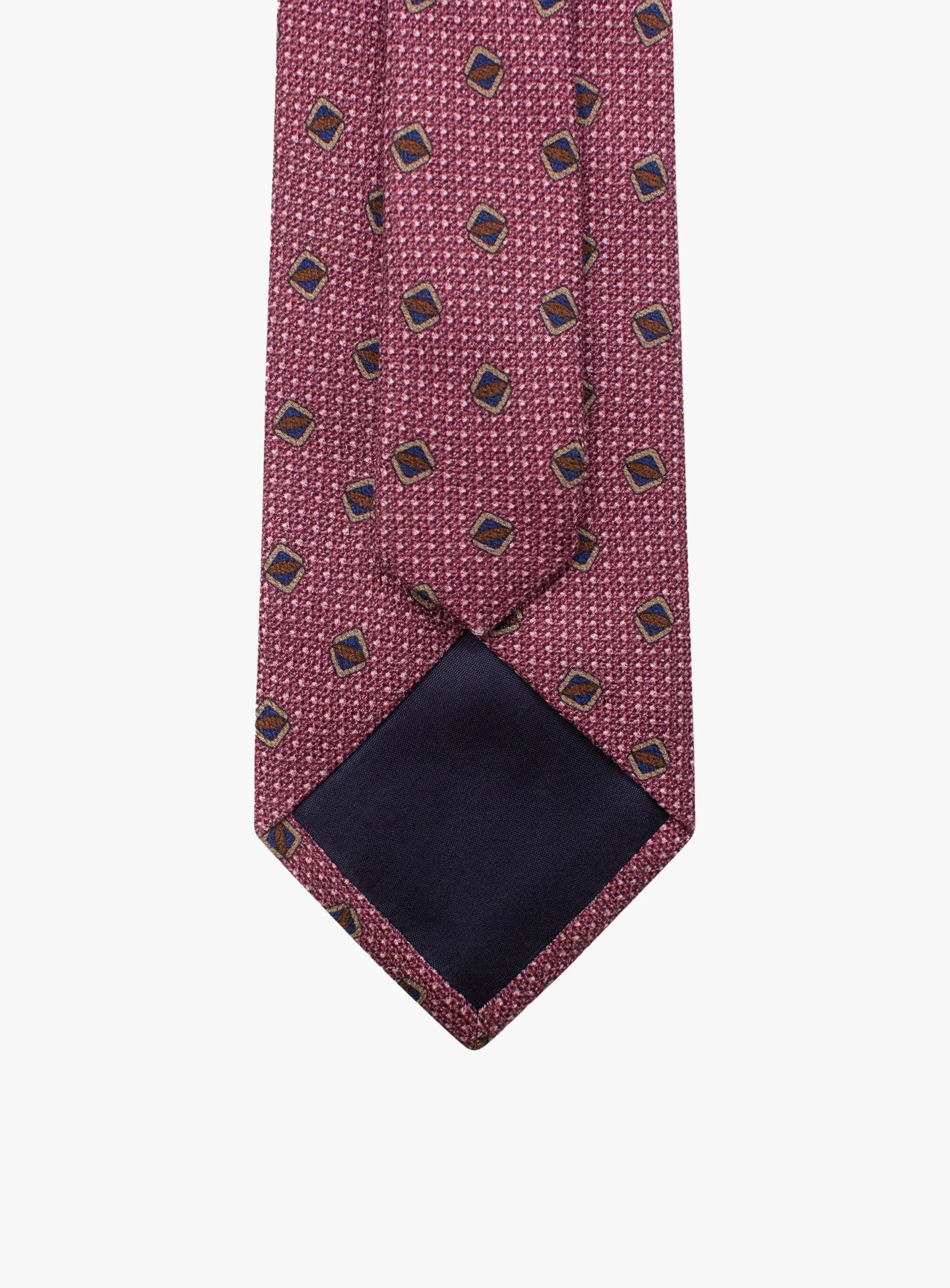 Bottinelli Italian Tie: Plum Geometric Shield Motif