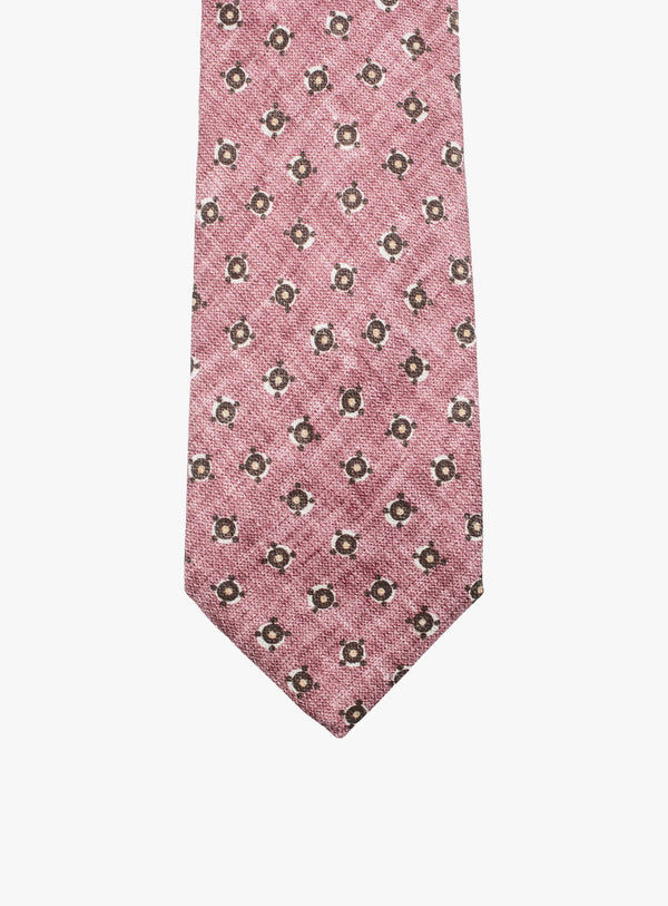 Bottinelli Italian Tie: Salmon with Olive Medallion