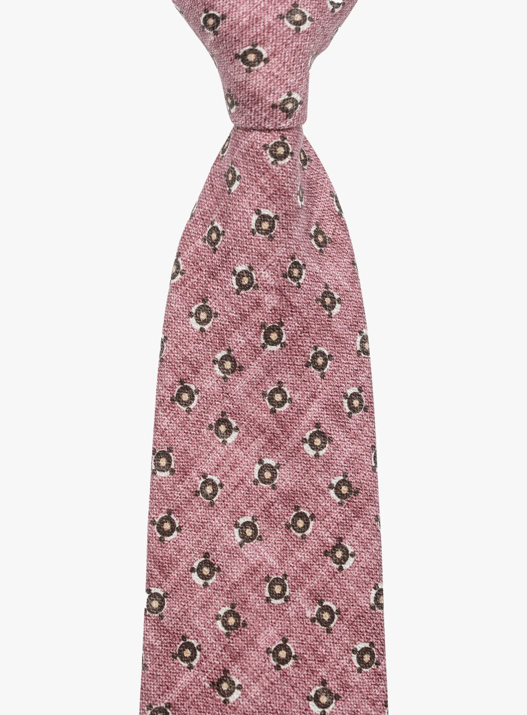 Bottinelli Italian Tie: Salmon with Olive Medallion