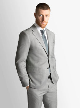 Signature Sharkskin Silver Grey Suit Jacket