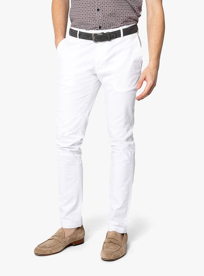 Brera White Cotton Chino