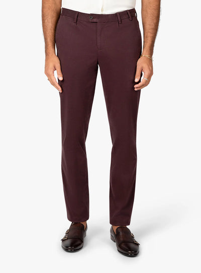 Carmine Pleated Berry Chino