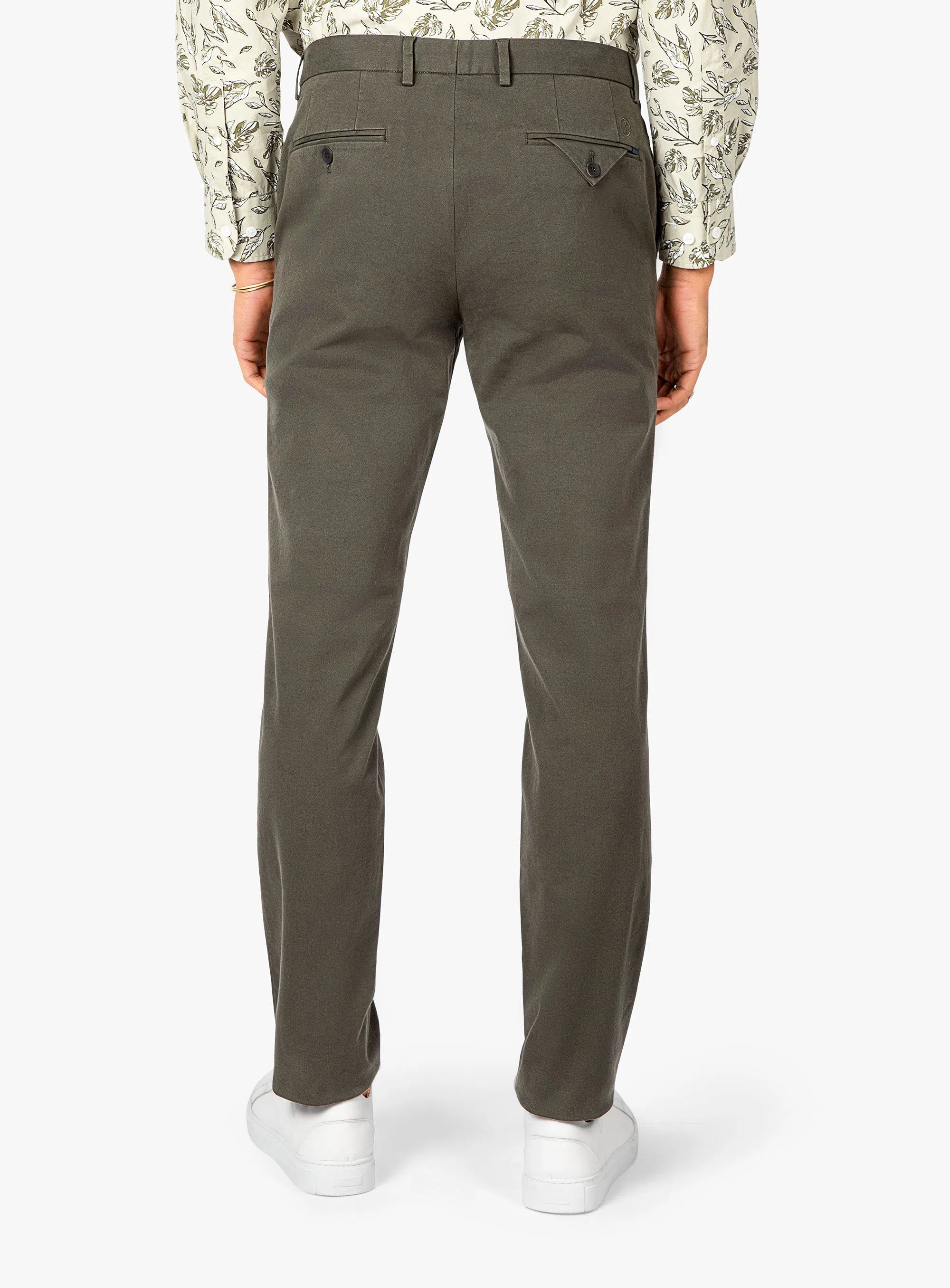 Carmine Pleated Forrest Green Chino