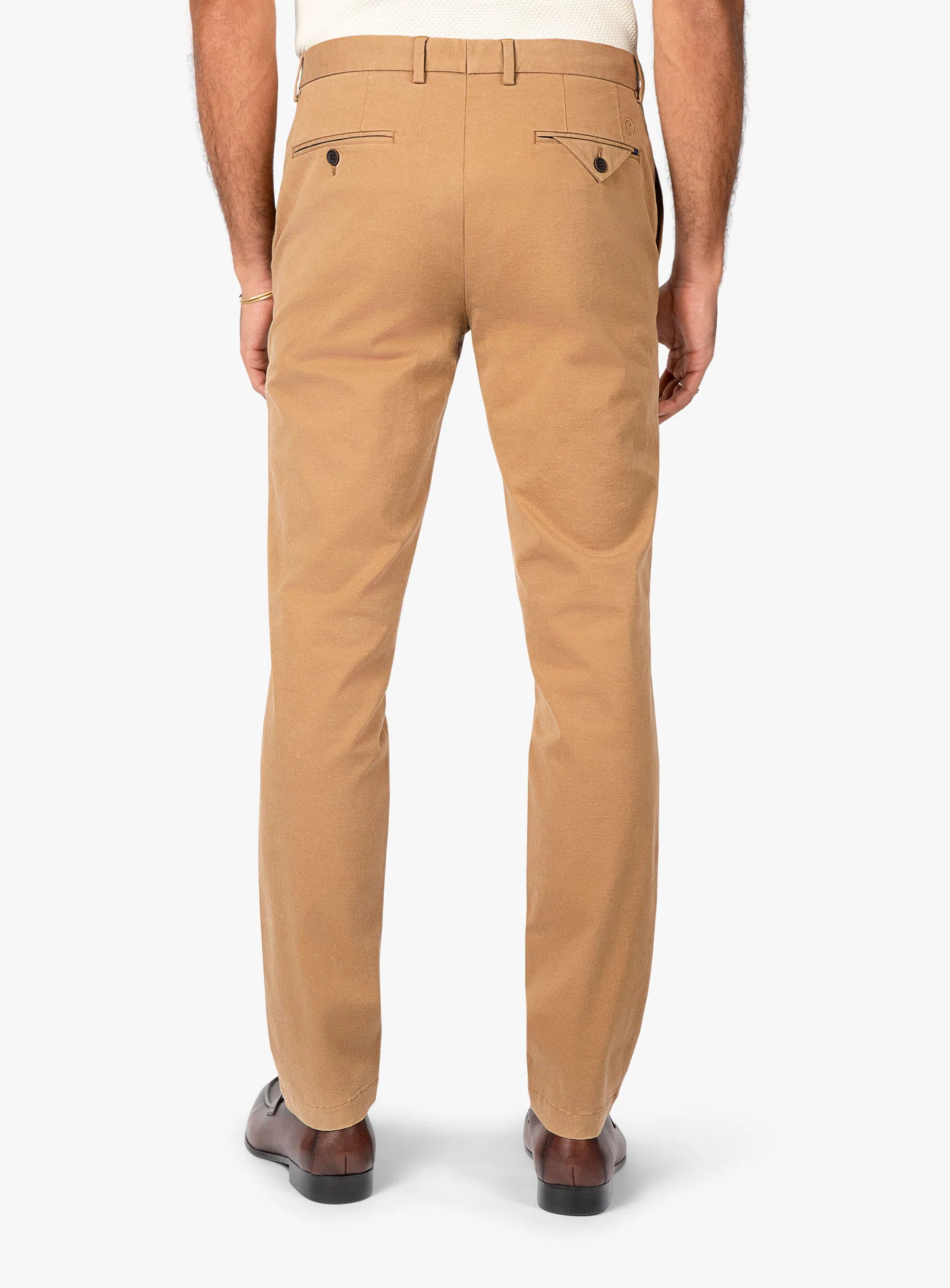 Carmine Pleated Tan Chino