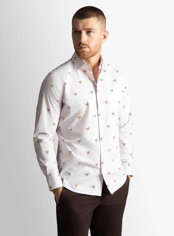 Carrara Blush Swallow Print Shirt