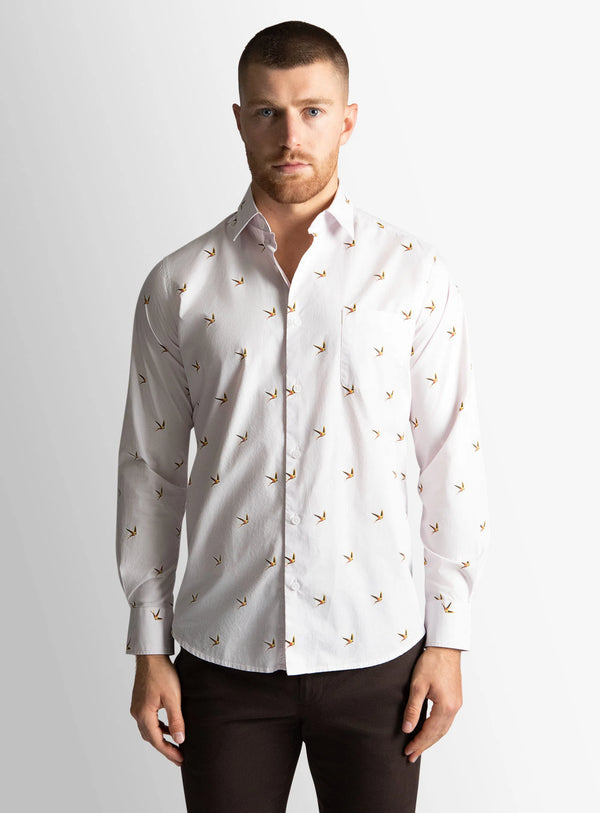 Carrara Blush Swallow Print Shirt