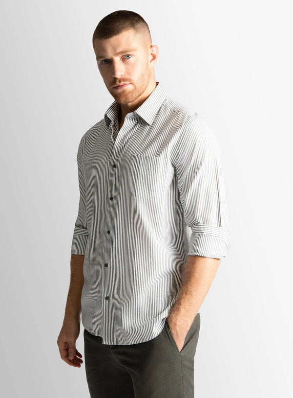 Carrara Green Stripe Oxford