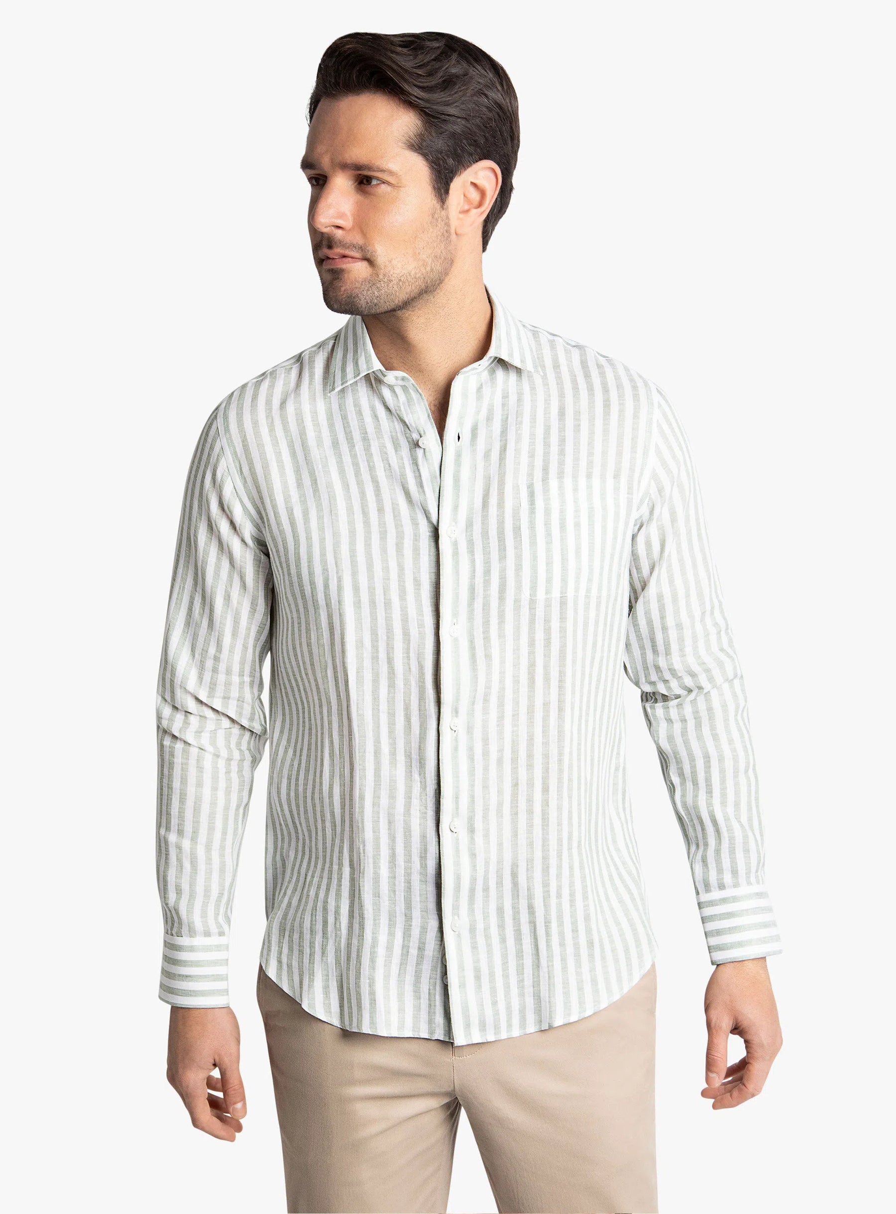 Carrara Olive Stripe Shirt