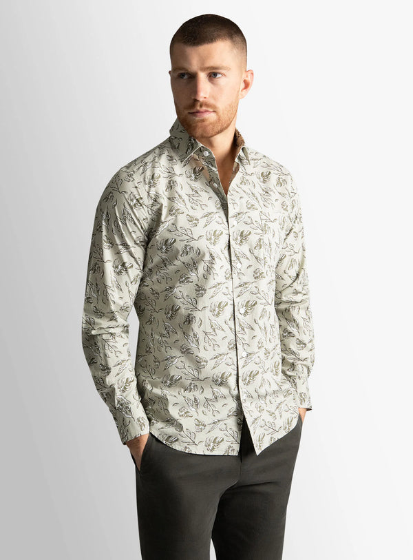 Carrara Sage Watercolour Lily Sketch Shirt