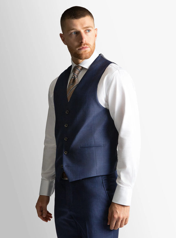 Cayman Royal Blue Glencheck Vest