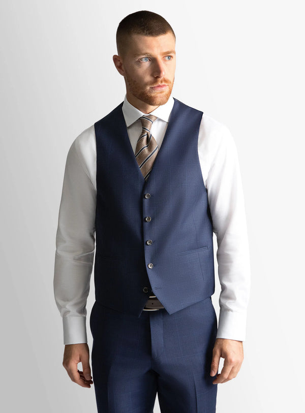 Cayman Royal Blue Glencheck Vest