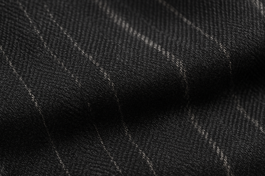 Close up of fabric for a suit