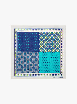 Cyan Medley Pocket Square