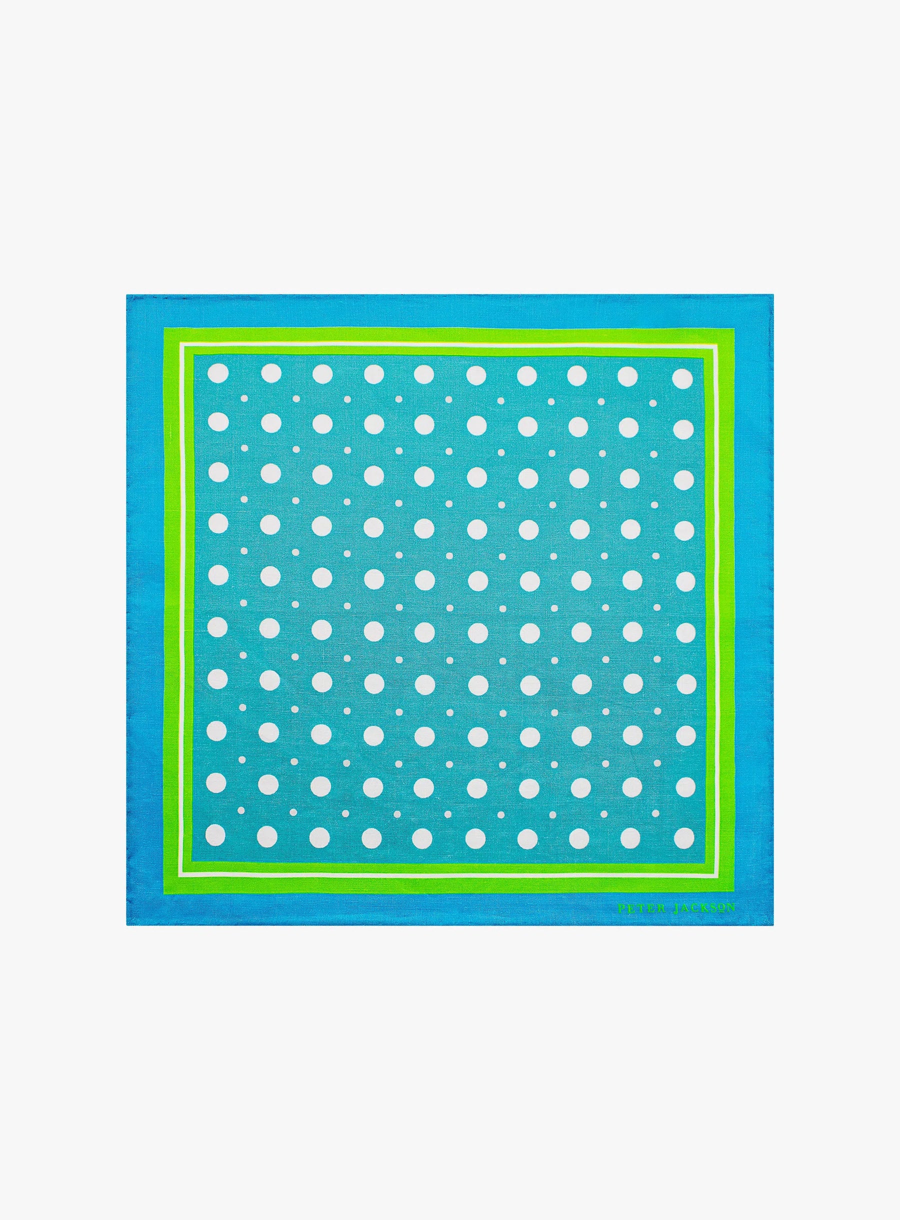 Cyan Polka Dot Pocket Square