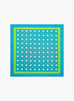 Cyan Polka Dot Pocket Square