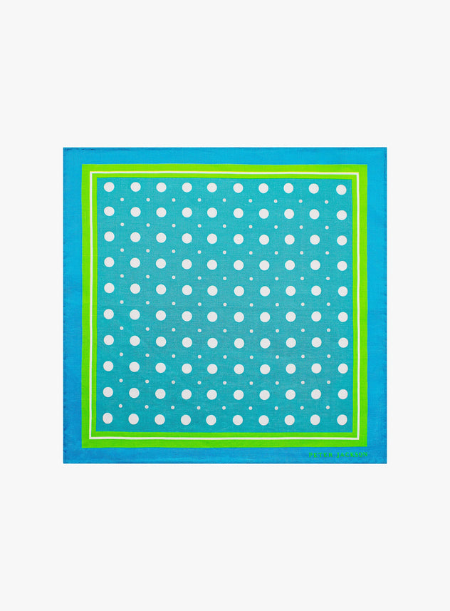 Cyan Polka Dot Pocket Square