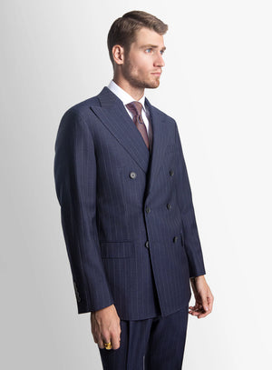 Furio Double Breast Navy Stripe Suit