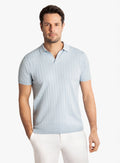 Geno Ribbed Short Sleeve Light Blue Polo