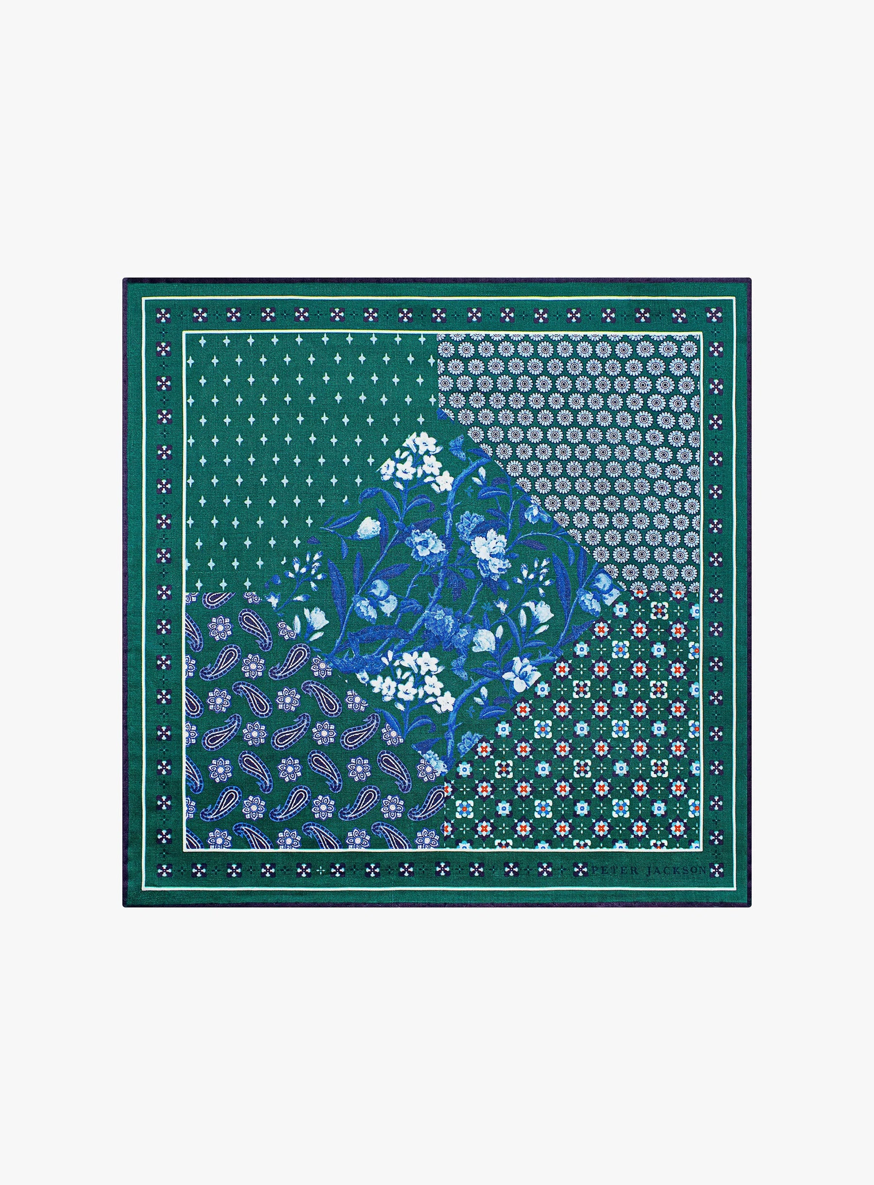 Green Medley Pocket Square
