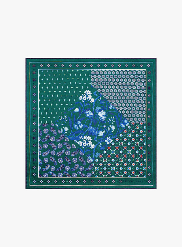 Green Medley Pocket Square