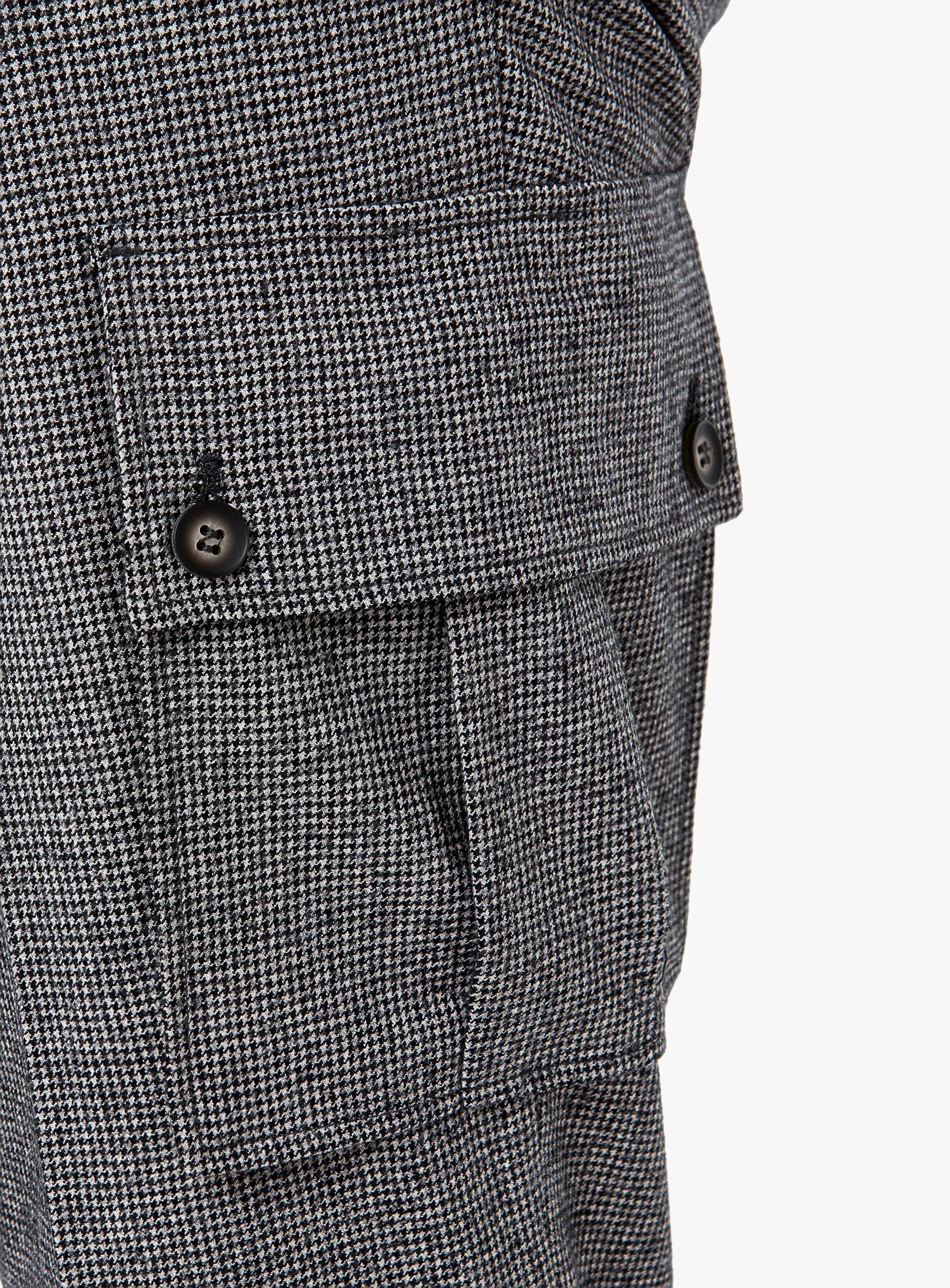 Isla Grey Houndstooth Flannel Cargo