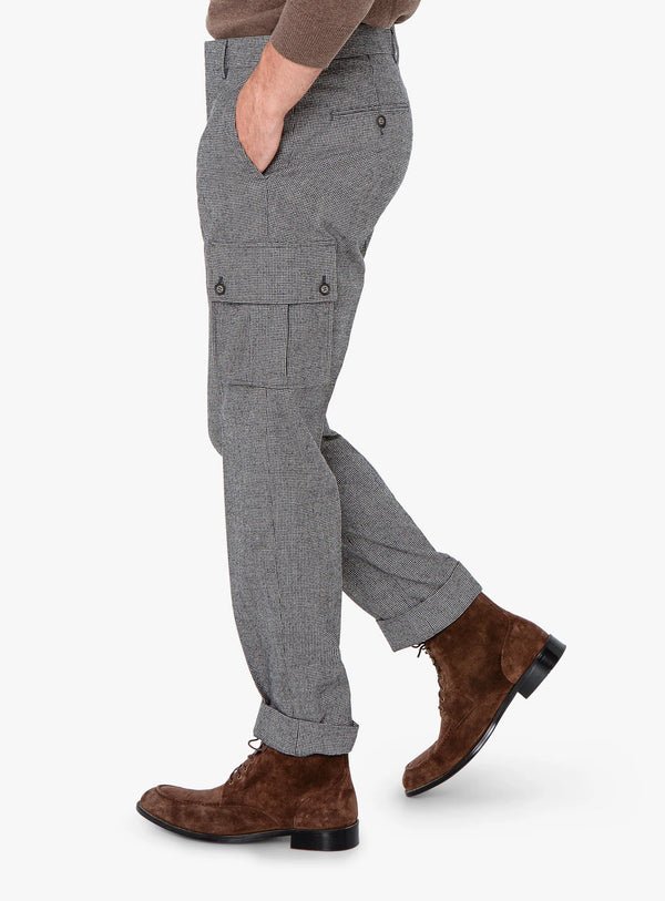 Isla Grey Houndstooth Flannel Cargo