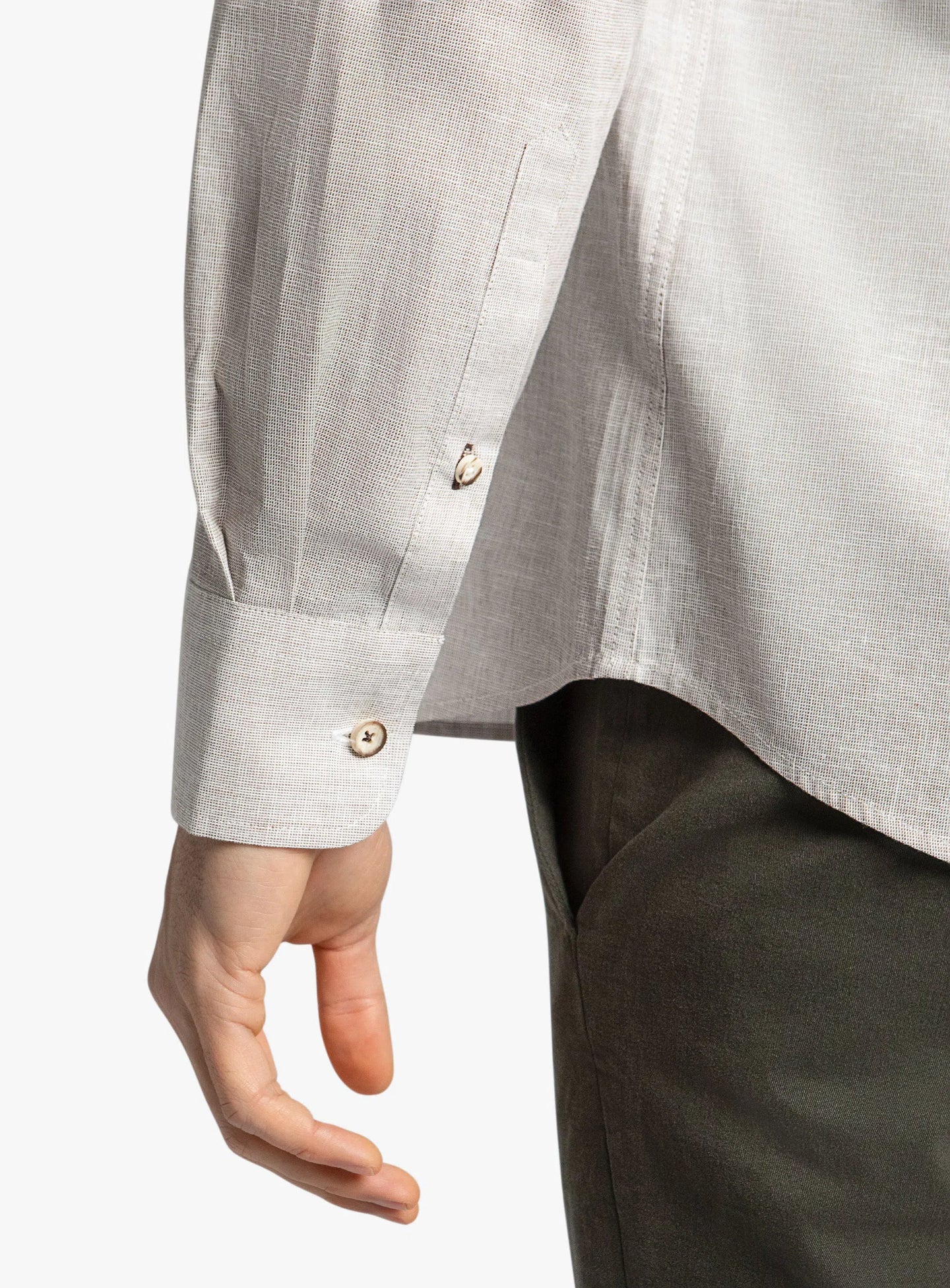 Levanzo Taupe Basketweave Western Style Shirt