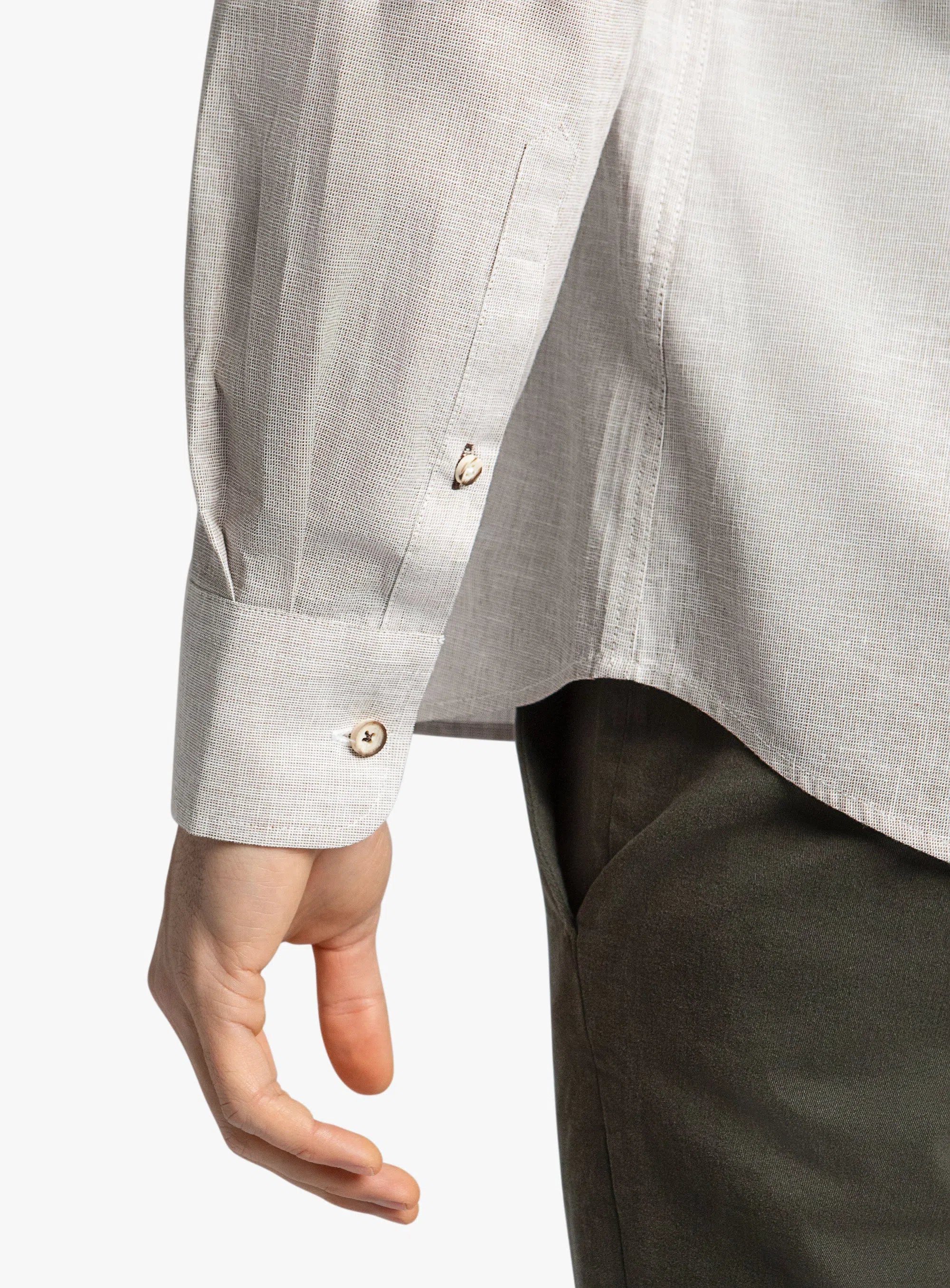 Levanzo Taupe Basketweave Western Style Shirt