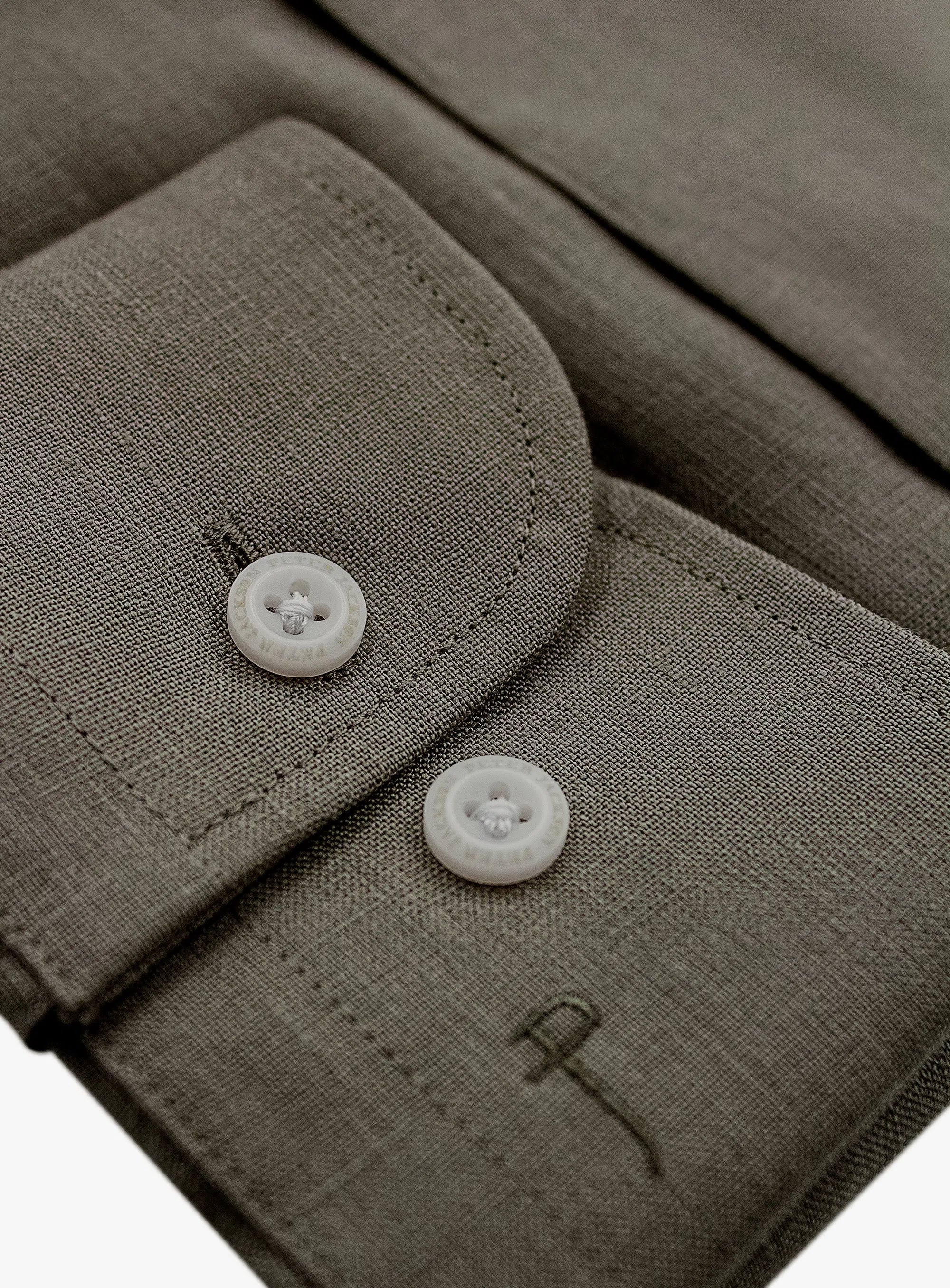 Linen Long Sleeve Khaki Shirt