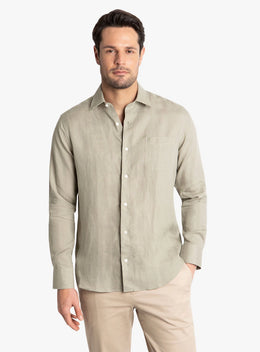 Linen Long Sleeve Sage Shirt