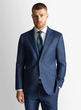 Signature Sharkskin Blue Suit Jacket
