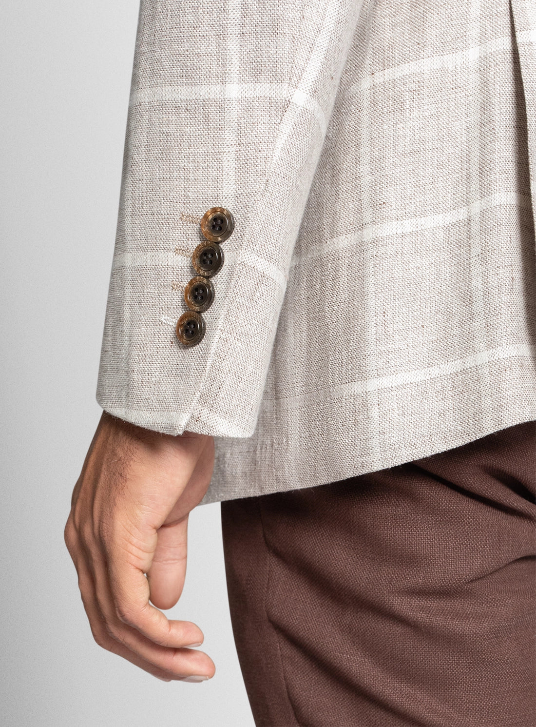 Men blazer beige wool