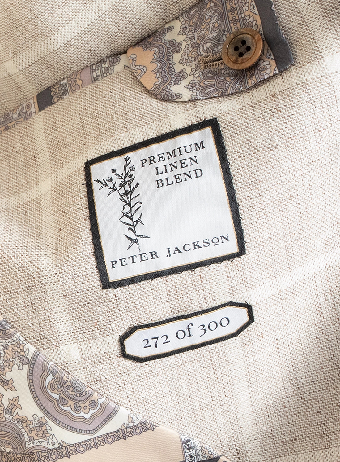 Men blazer beige wool