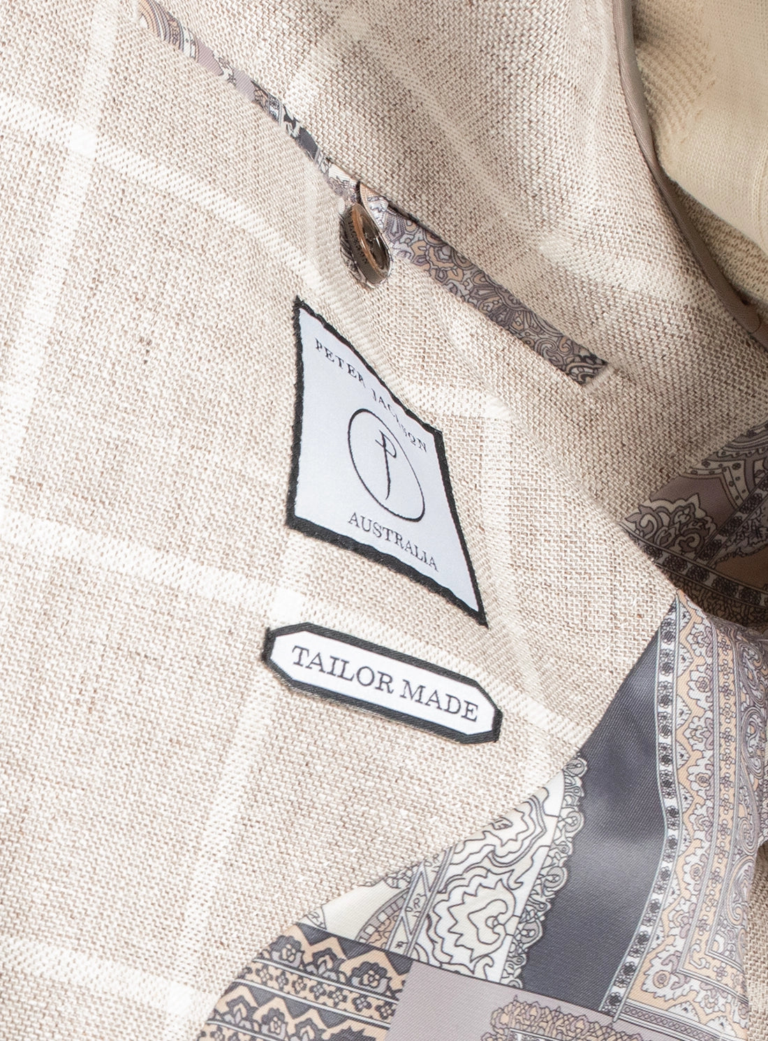 Men blazer beige wool