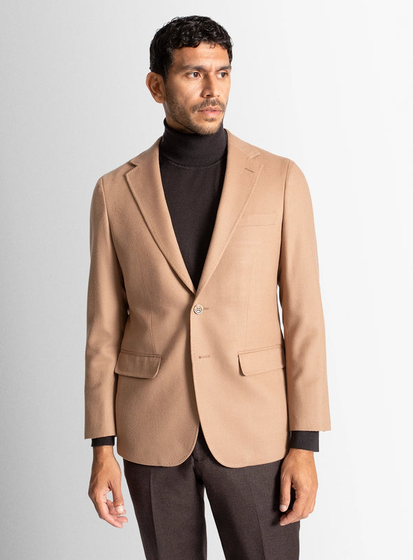 Men blazer beige wool