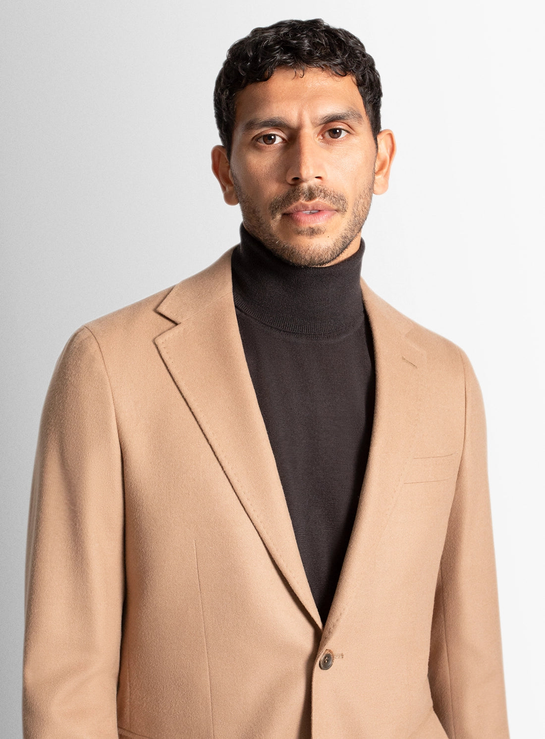 Men blazer beige wool