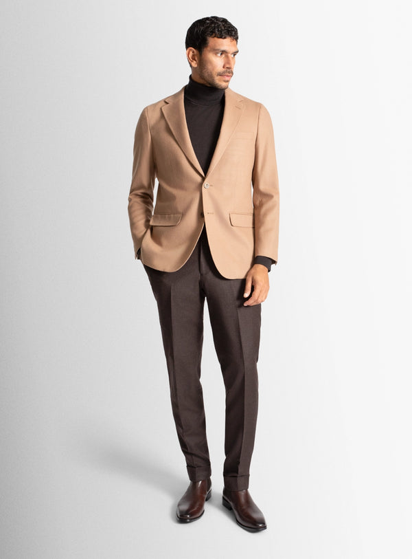 Men blazer beige wool