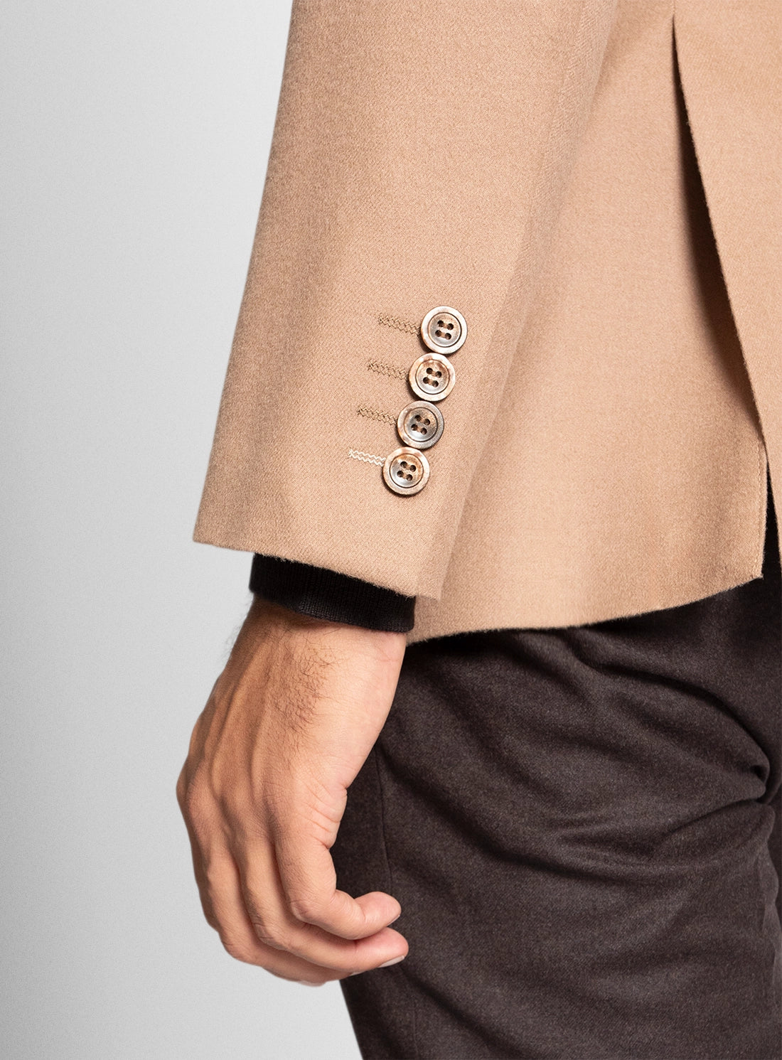 Men blazer beige wool