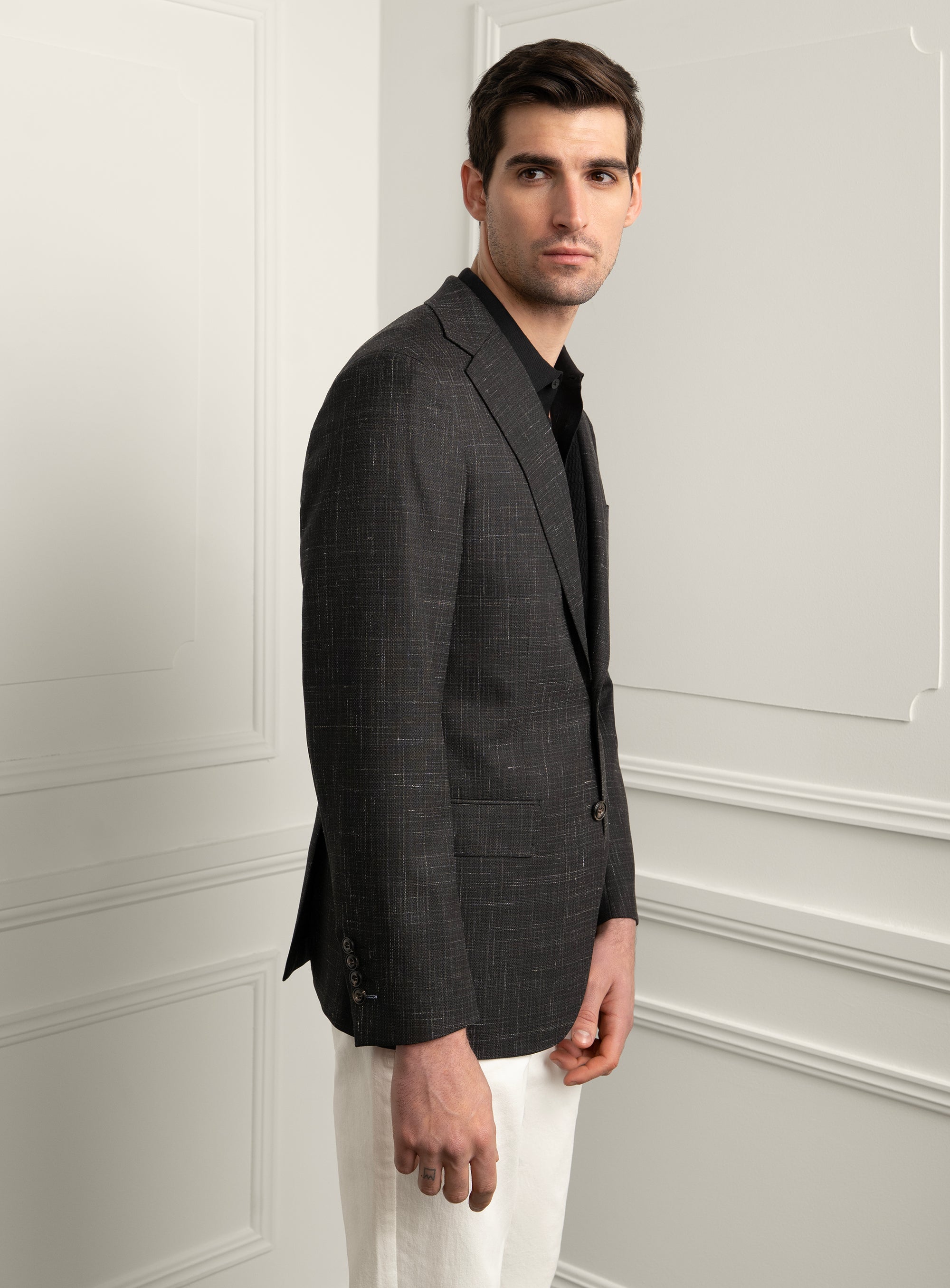 Vitale Flecked Black Sport Jacket