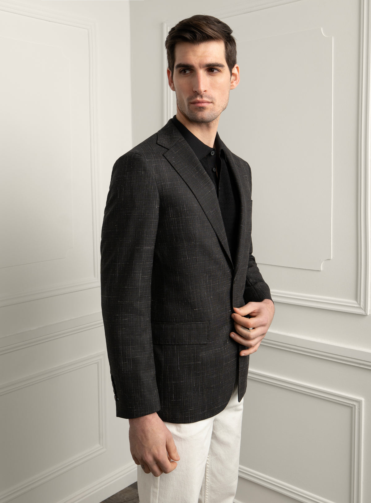 Vitale Flecked Black Sport Jacket