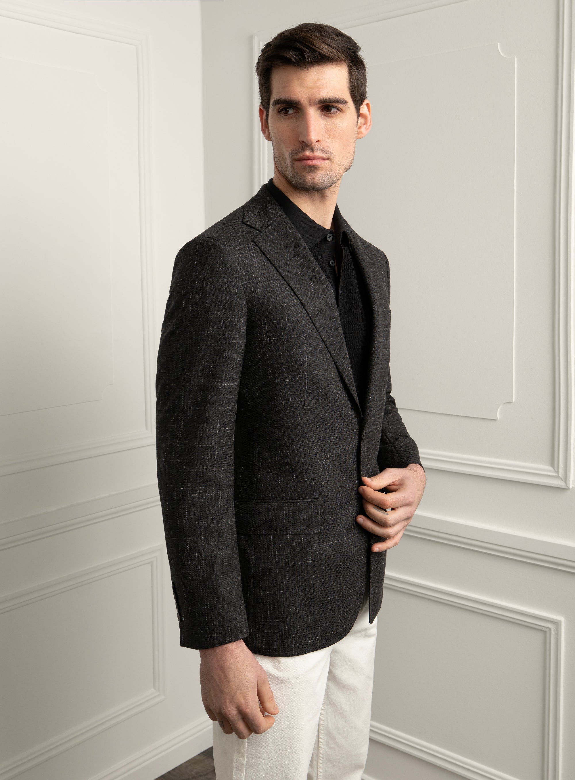 Vitale Flecked Black Sport Jacket