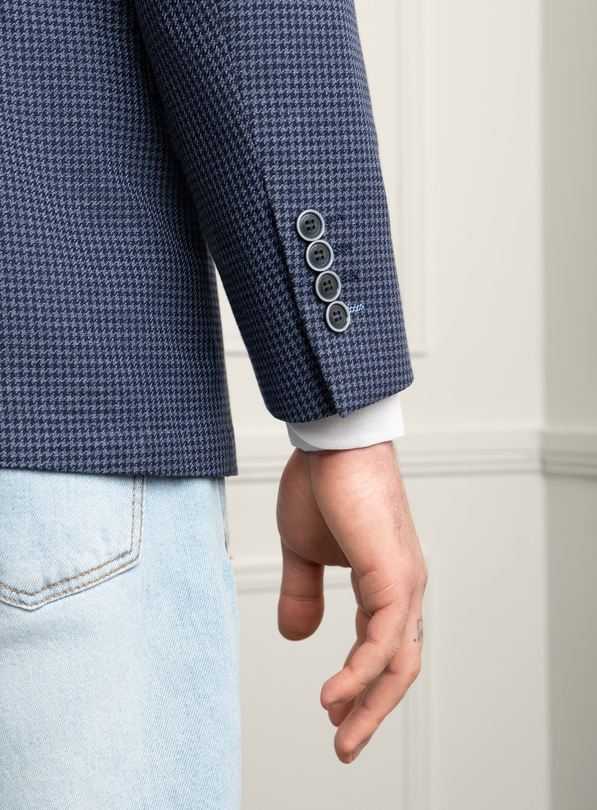 Vitale Houndstooth Indigo Blue Sport Jacket