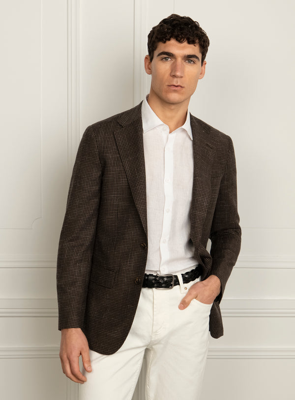 Vitale Houndstooth Brown Sport Jacket