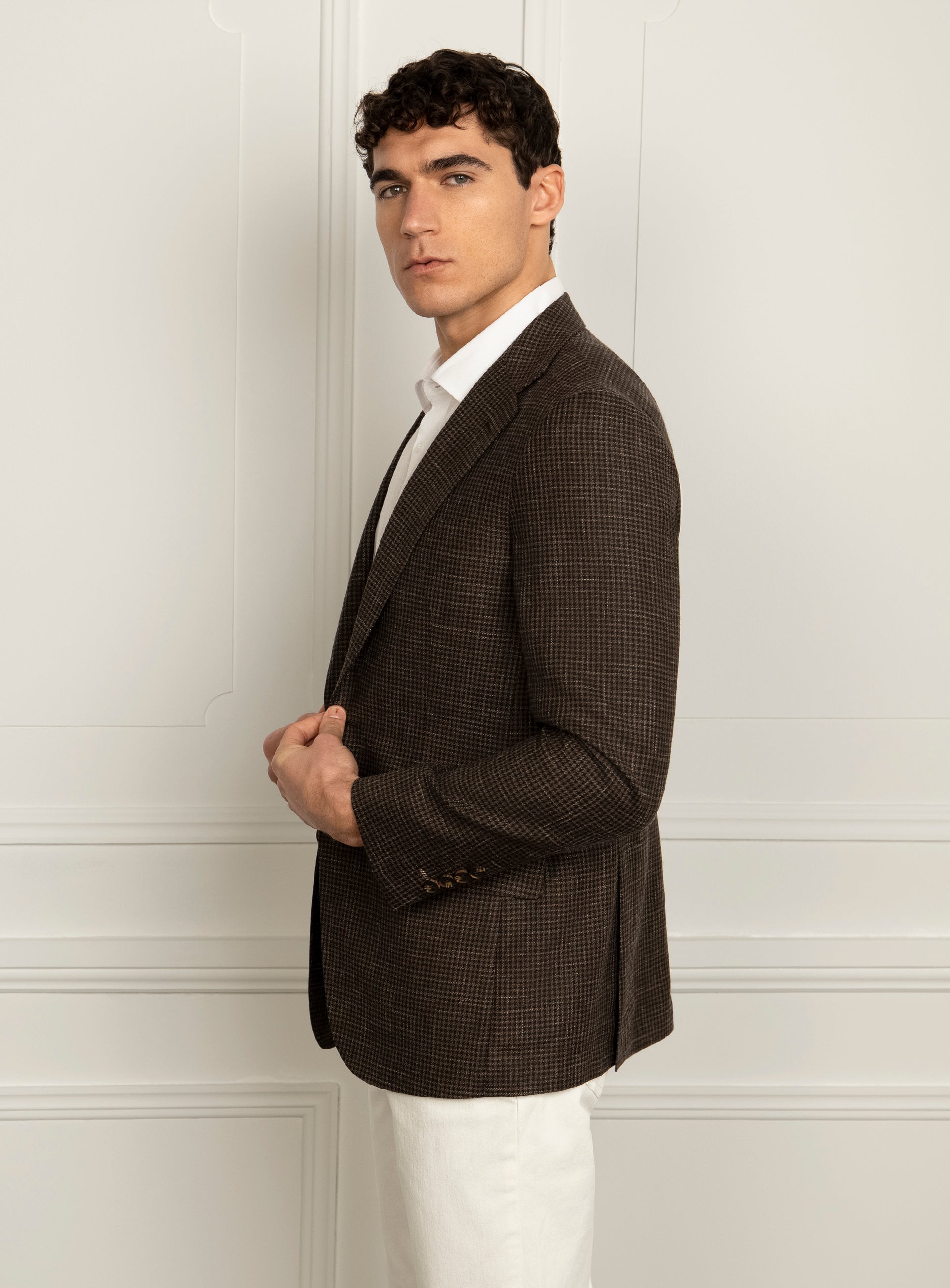Vitale Houndstooth Brown Sport Jacket